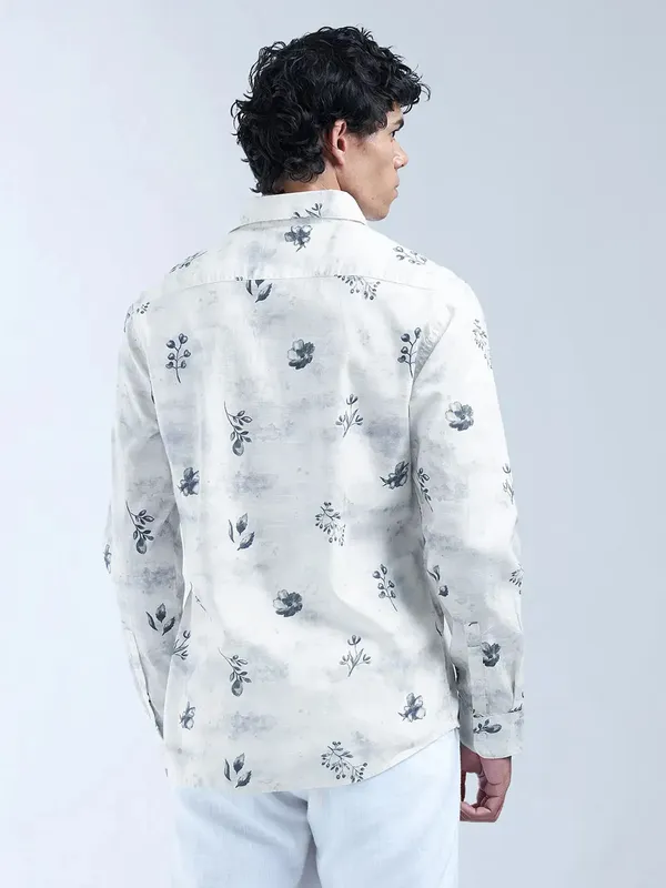 FLYING MACHINE white printed casual shirt