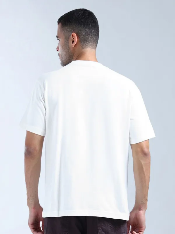 FLYING MACHINE white printed stylish t-shirt