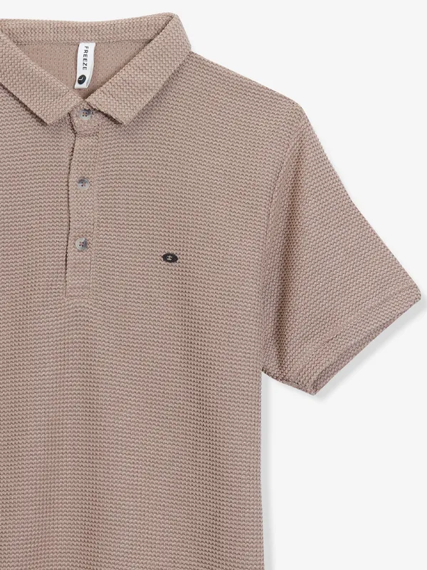 FREEZE beige cotton polo t-shirt