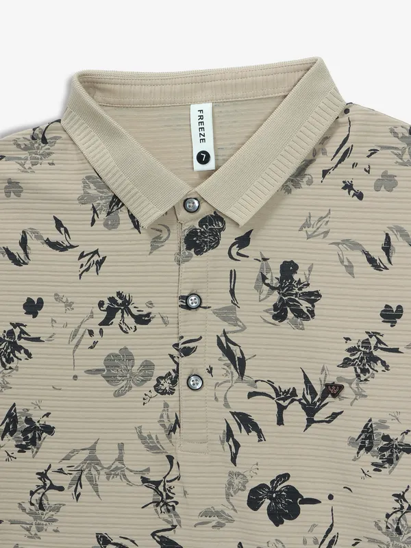 FREEZE beige printed t-shirt