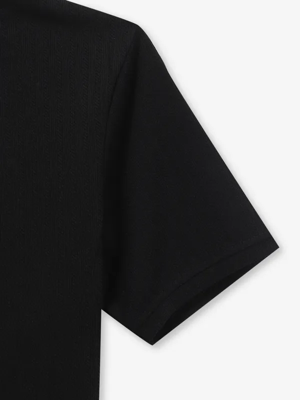 FREEZE black casual cotton t-shirt in printed