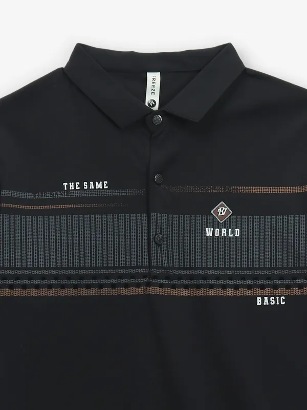 FREEZE black cotton polo t-shirt