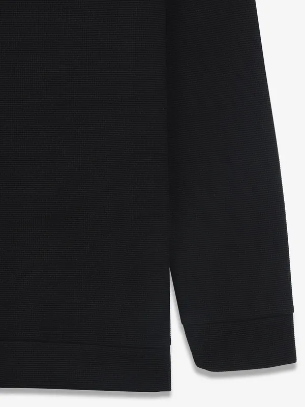 FREEZE black knitted cotton casual t-shirt