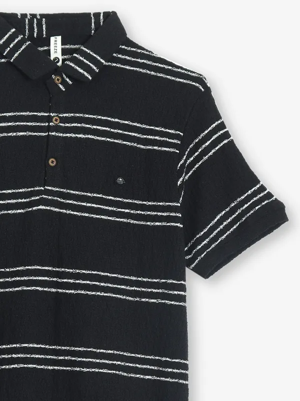 FREEZE black knitted stripe t-shirt
