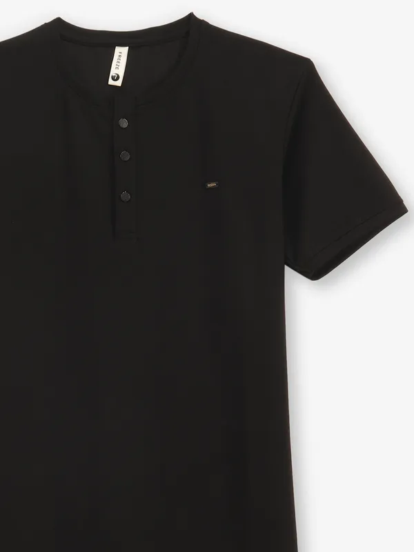 FREEZE black plain cotton t-shirt