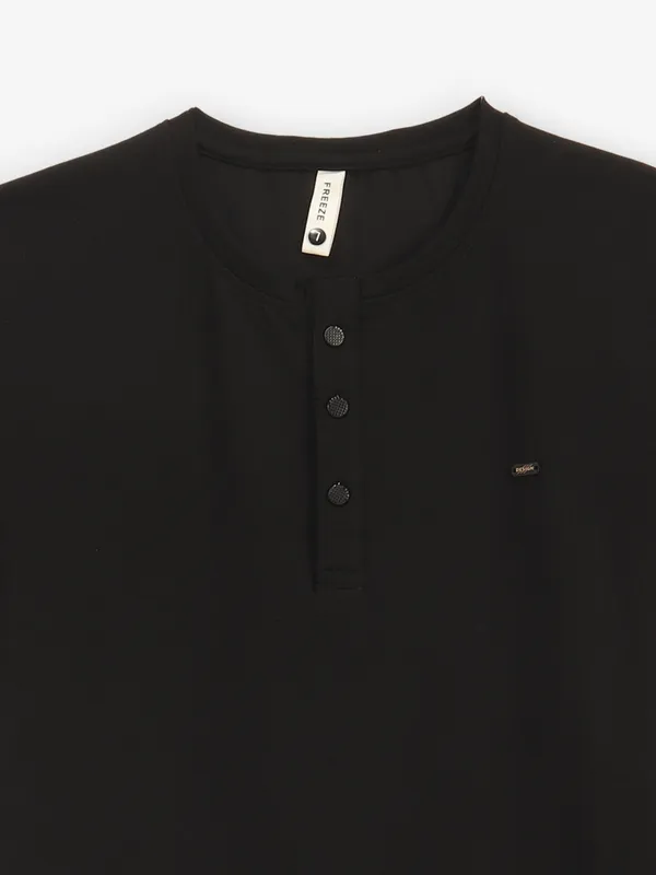 FREEZE black plain cotton t-shirt