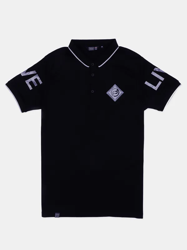 Freeze black printed cotton t shirt