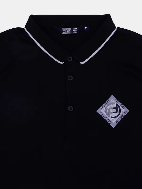 Freeze black printed cotton t shirt