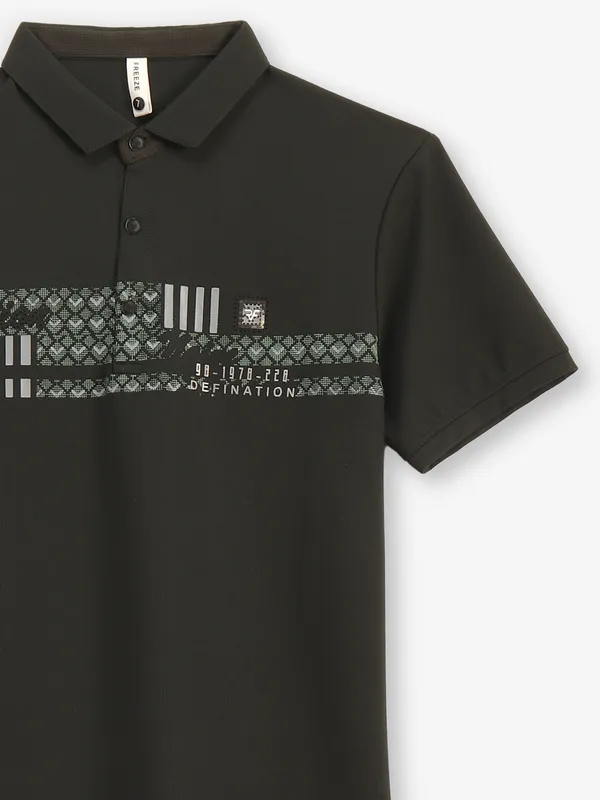 FREEZE bottle green cotton polo t-shirt