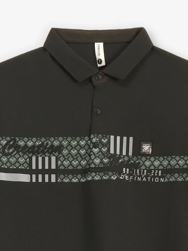 FREEZE bottle green cotton polo t-shirt