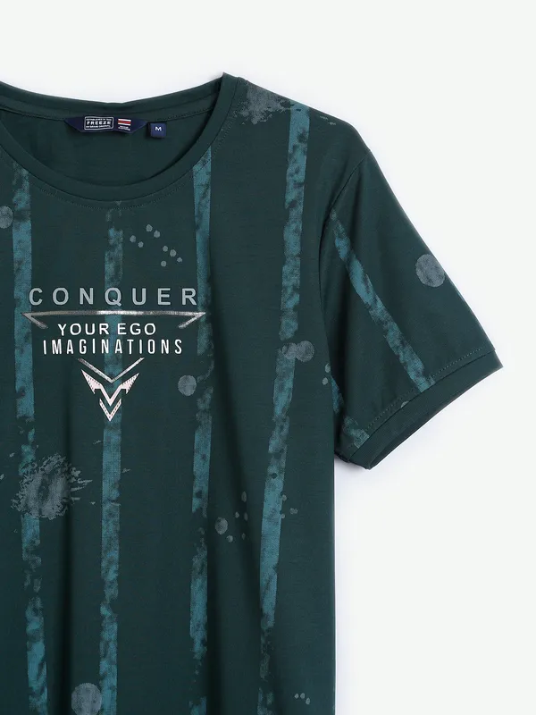 Freeze bottle green printed t shirt