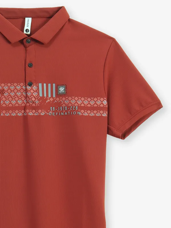 FREEZE brown polo t-shirt in cotton