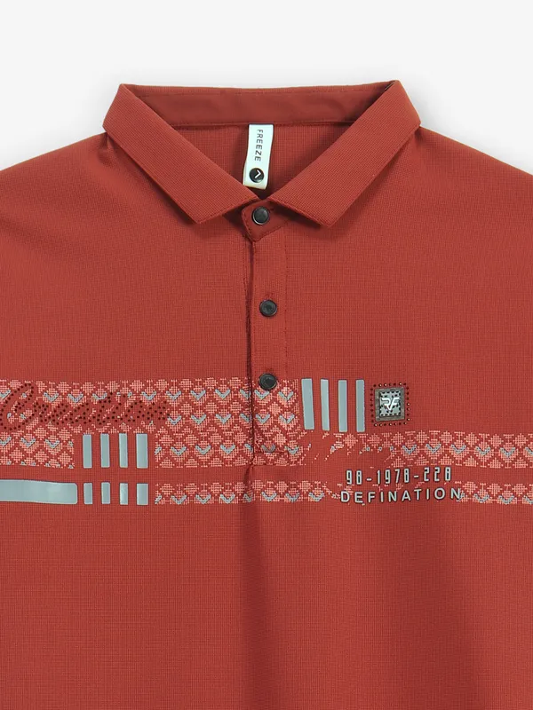 FREEZE brown polo t-shirt in cotton