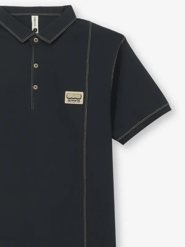 FREEZE charcoal black cotton t-shirt