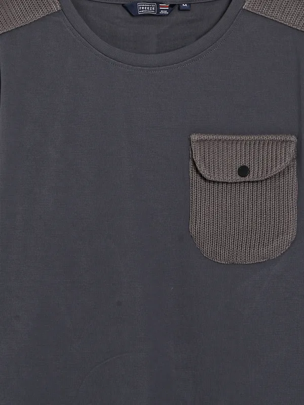 Freeze charcoal grey cotton t shirt