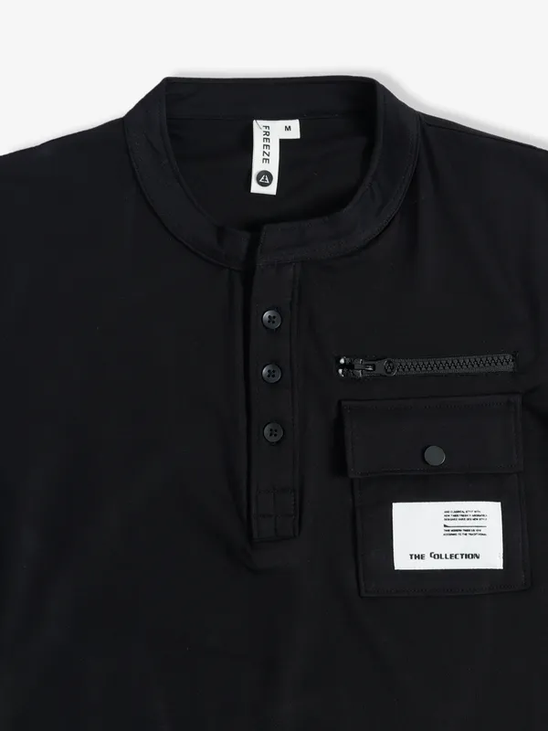 Freeze cotton black half sleeves t shirt