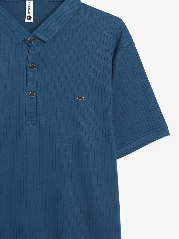 Freeze cotton blue slim fit t-shirt