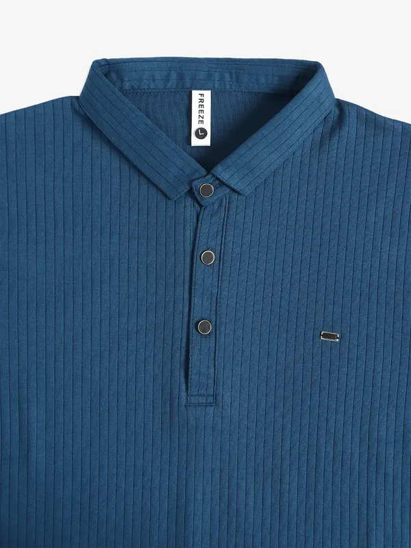 Freeze cotton blue slim fit t-shirt