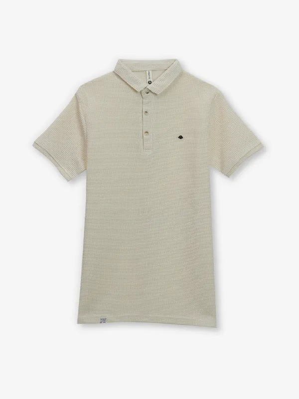 FREEZE cotton cream polo t-shirt