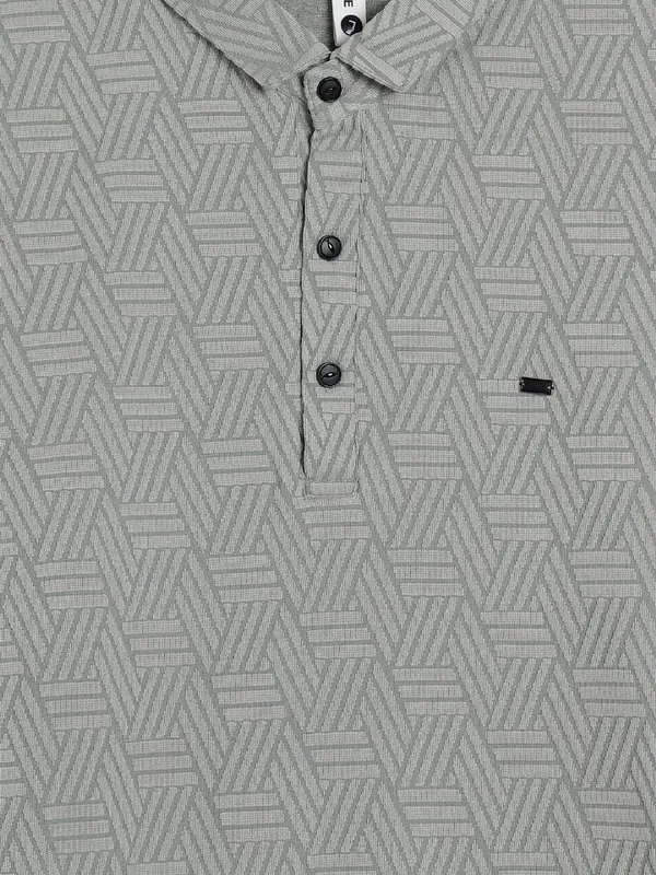 Freeze cotton green printed t-shirt