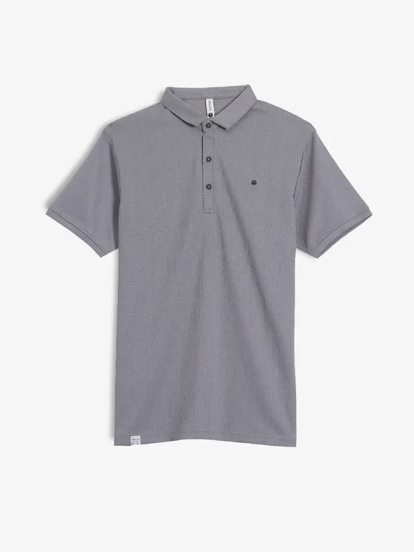 FREEZE cotton grey polo t-shirt