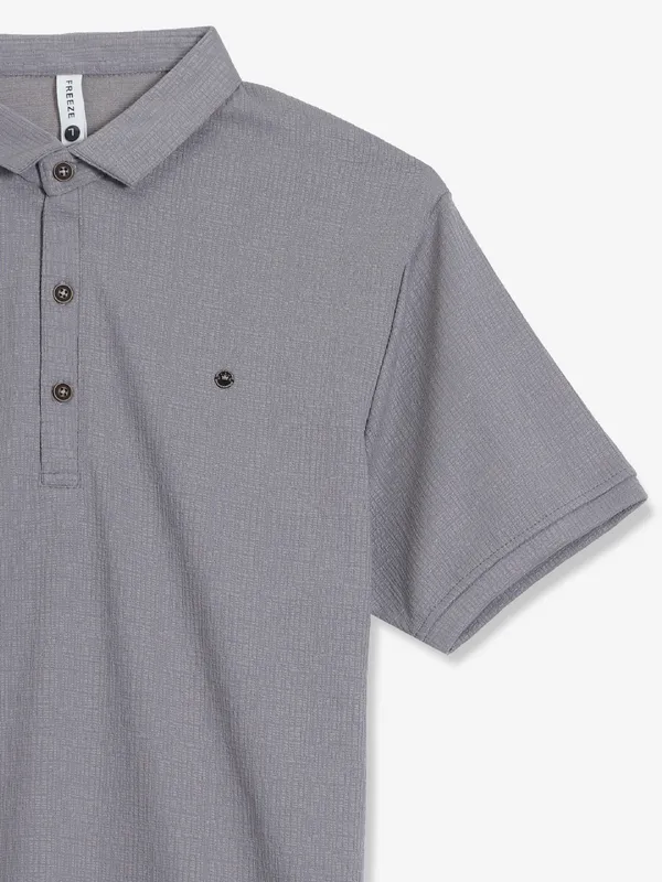 FREEZE cotton grey polo t-shirt