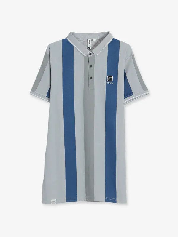 Freeze cotton grey stripe t shirt