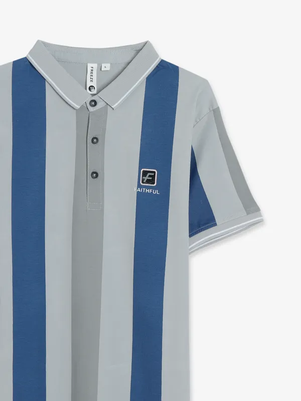 Freeze cotton grey stripe t shirt
