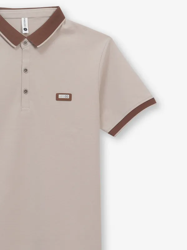 FREEZE cotton light brown t-shirt
