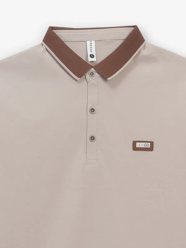 FREEZE cotton light brown t-shirt