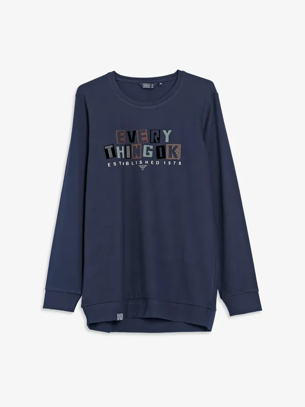 Freeze cotton navy full sleeves t shirt
