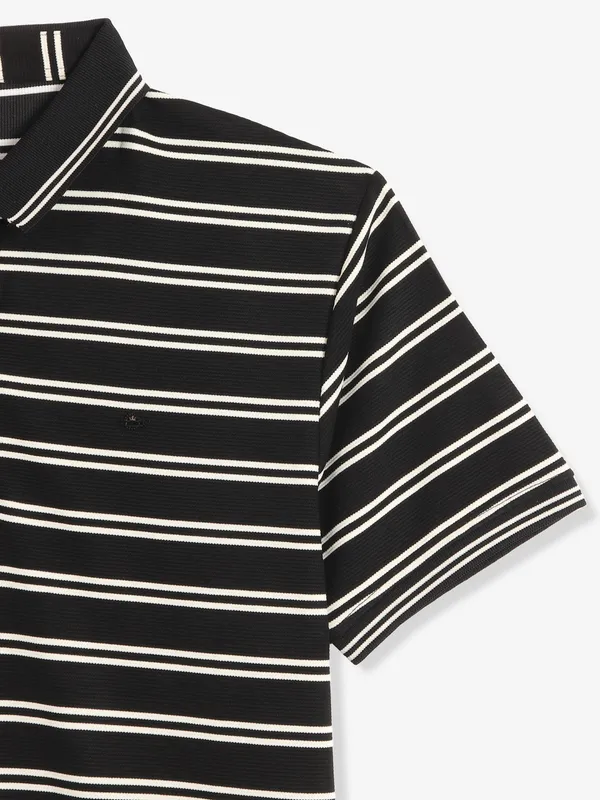 FREEZE cotton stripe t-shirt in black