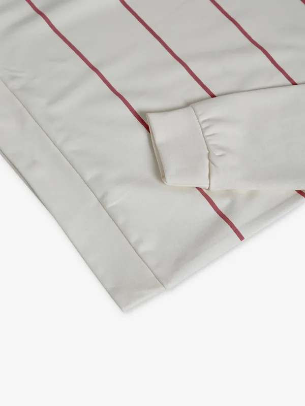 Freeze cotton white color block t shirt