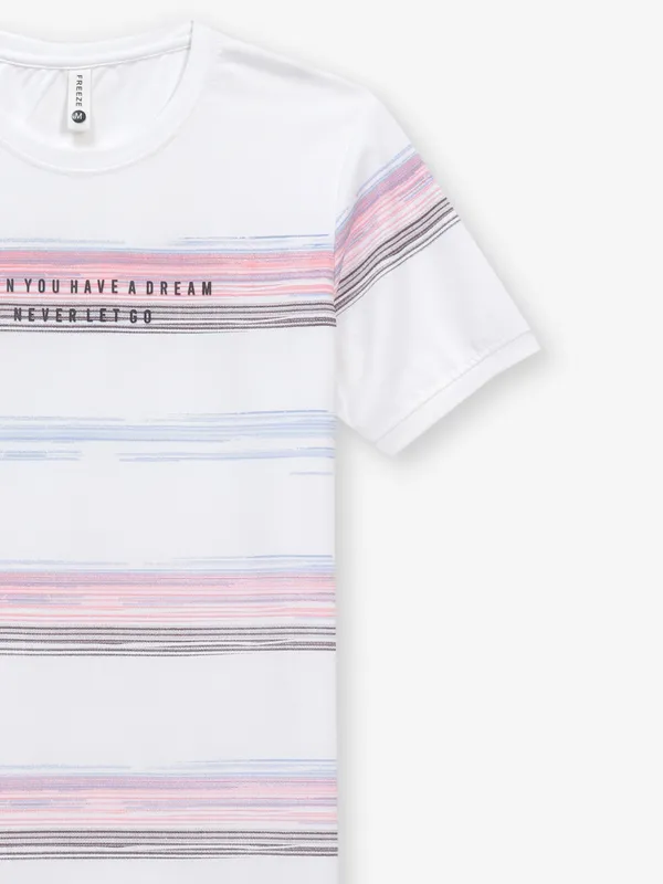 FREEZE cotton white slim fit t-shirt