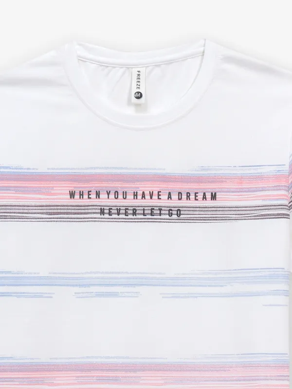 FREEZE cotton white slim fit t-shirt