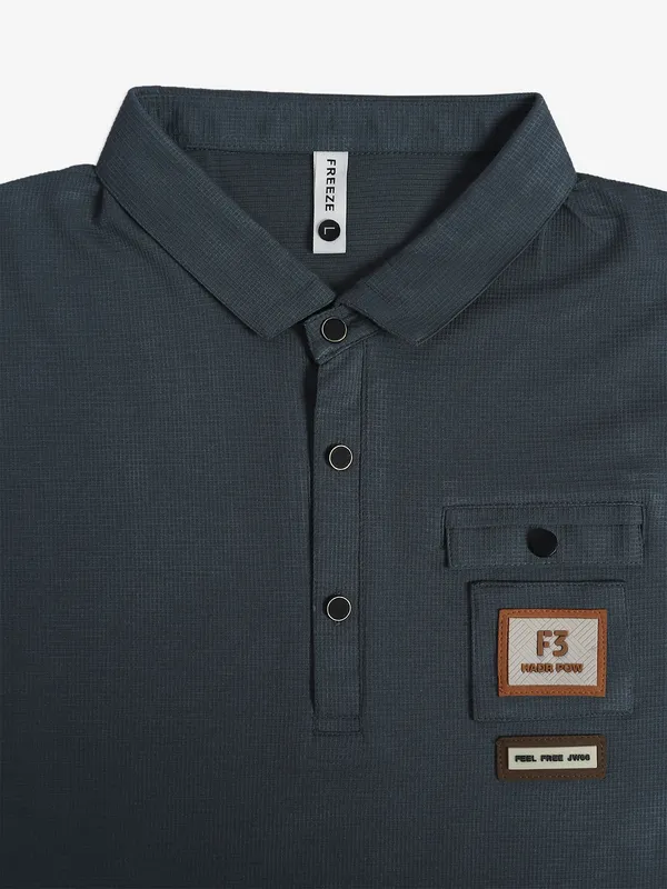 Freeze dark grey cotton plain t-shirt