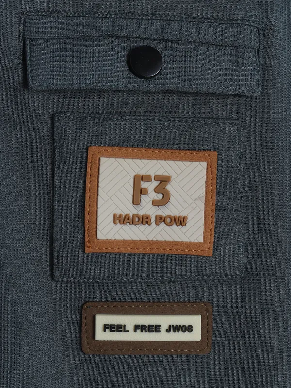Freeze dark grey cotton plain t-shirt