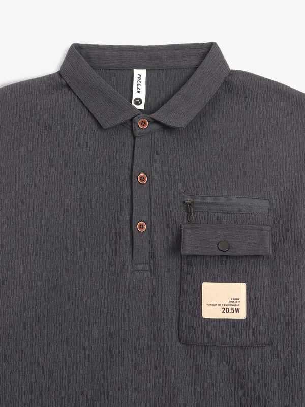 FREEZE dark grey cotton t-shirt