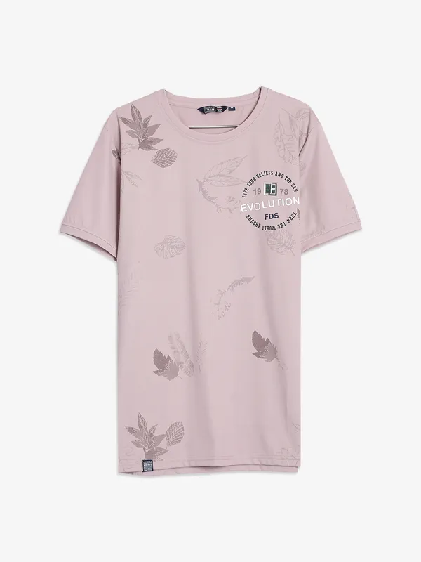 Freeze dusty peach round neck t shirt