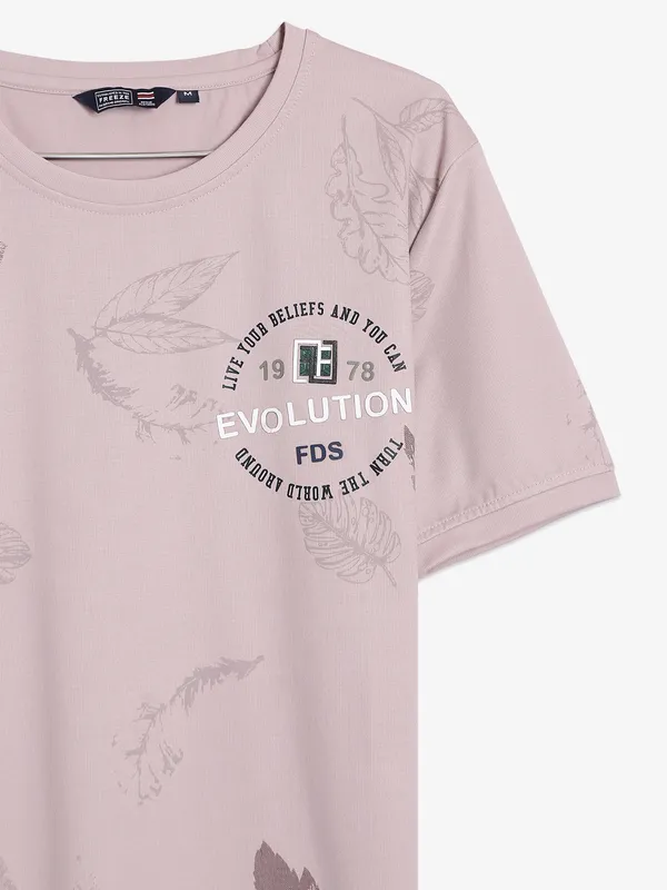 Freeze dusty peach round neck t shirt