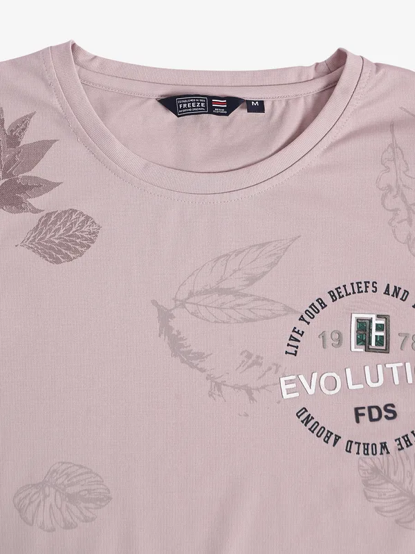 Freeze dusty peach round neck t shirt