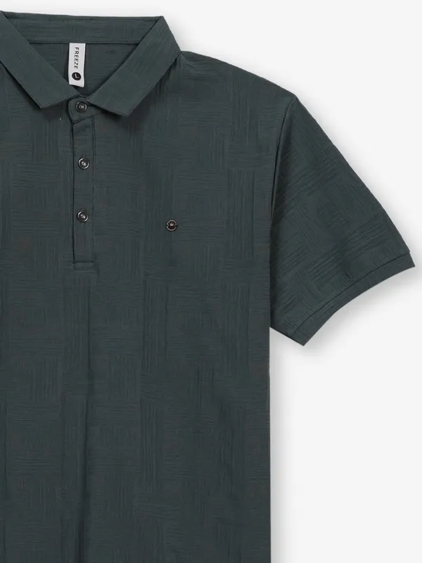 FREEZE forest green slim fit polo t-shirt