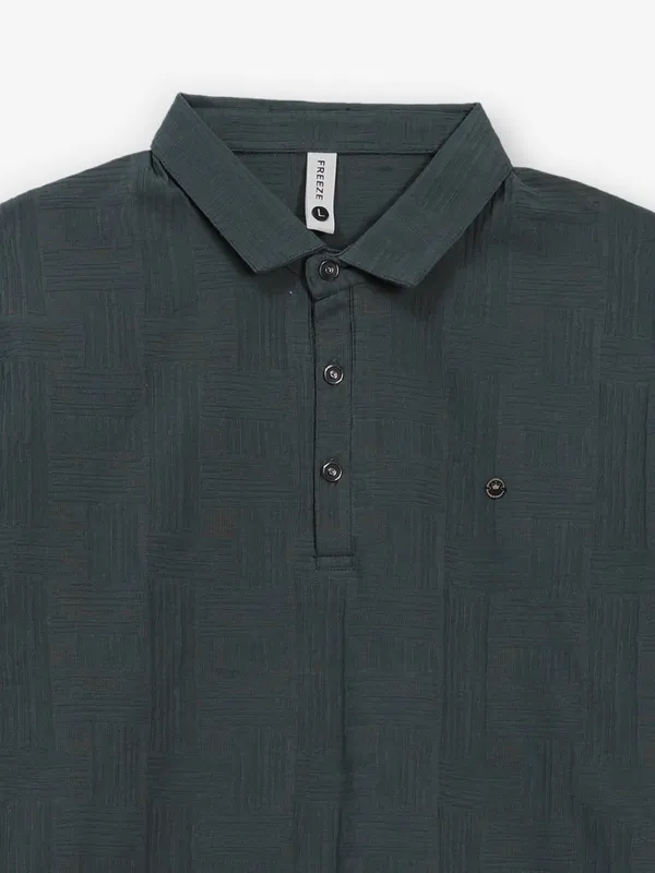 FREEZE forest green slim fit polo t-shirt