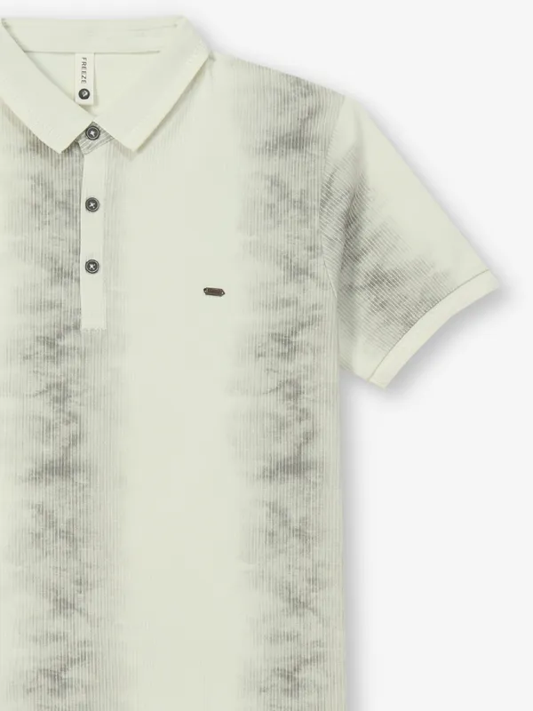 FREEZE green cotton shaded silk t-shirt