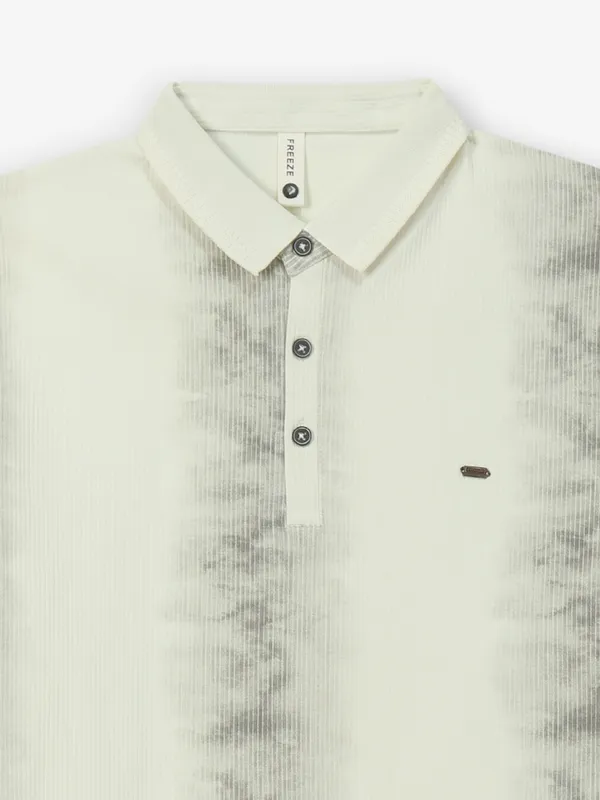 FREEZE green cotton shaded silk t-shirt