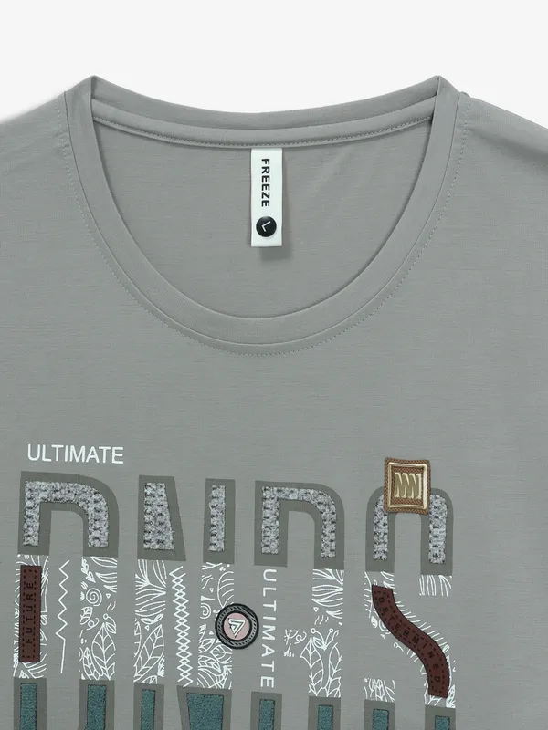 FREEZE grey casual cotton t-shirt