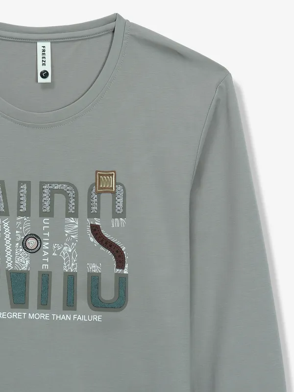FREEZE grey casual cotton t-shirt