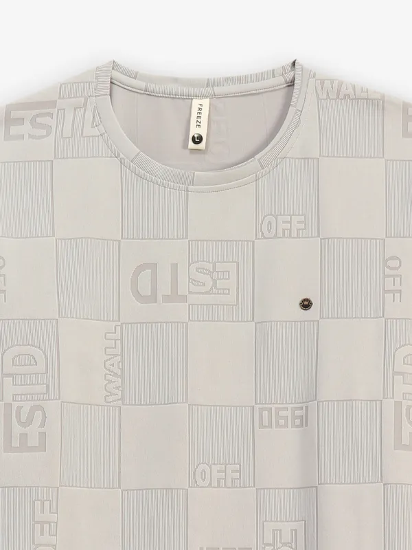FREEZE grey texture cotton t-shirt