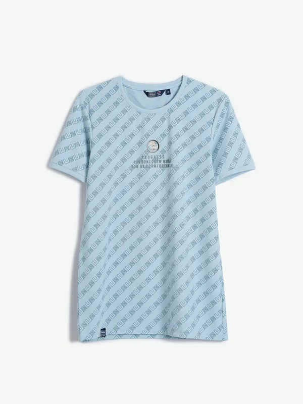 Freeze light blue casual t shirt in printed