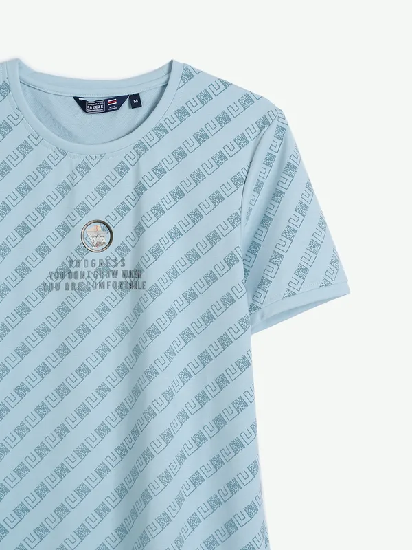 Freeze light blue casual t shirt in printed